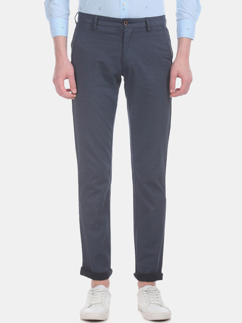 

Arrow Sport Men Navy Blue Slim Fit Solid Regular Trousers