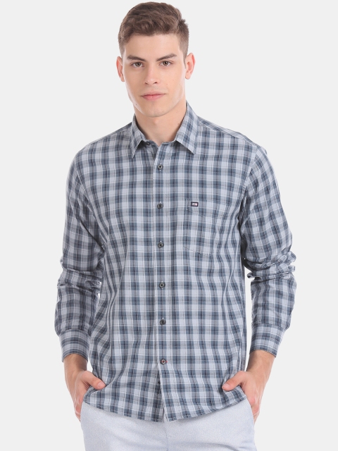 

Arrow Sport Men Blue & Grey Regular Fit Checked Casual Shirt