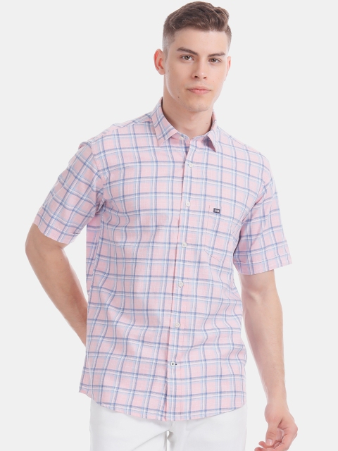 

Arrow Sport Men Pink & Blue Regular Fit Checked Casual Shirt
