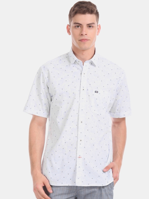 

Arrow Sport Men White & Grey Regular Fit Printed Casual Shirt