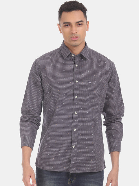 

Arrow Sport Men Grey & White Regular Fit Printed Casual Shirt