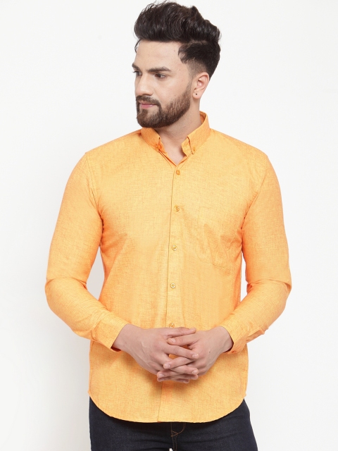 

JAINISH Men Yellow Classic Slim Fit Solid Casual Shirt