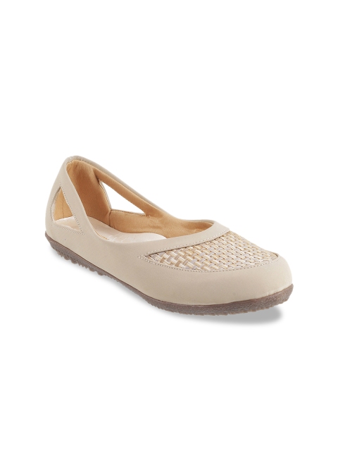 

WALKWAY Women Beige Textured Mojaris