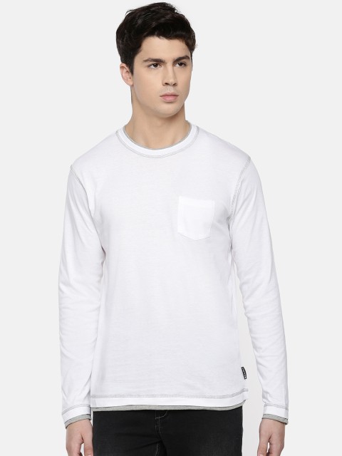 

Braveo Men White Solid Round Neck T-shirt
