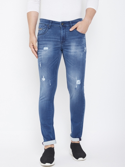

Canary London Men Blue Smart Skinny Fit Low-Rise Low Distress Stretchable Jeans