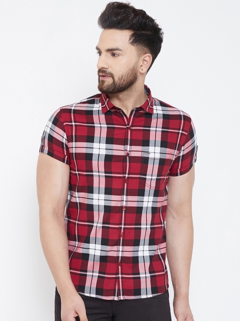 

Canary London Men Red & Black Smart Slim Fit Checked Casual Shirt