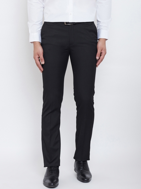 

Canary London Men Black Smart Slim Fit Solid Formal Trousers
