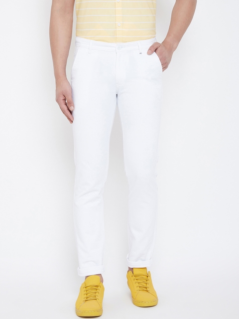 

Canary London Men White Smart Slim Fit Solid Regular Trousers