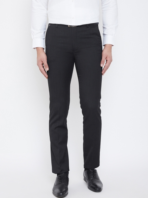 

Canary London Men Black Smart Slim Fit Solid Formal Trousers