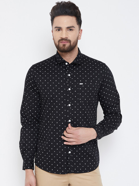 

Canary London Men Black Smart Slim Fit Printed Casual Shirt