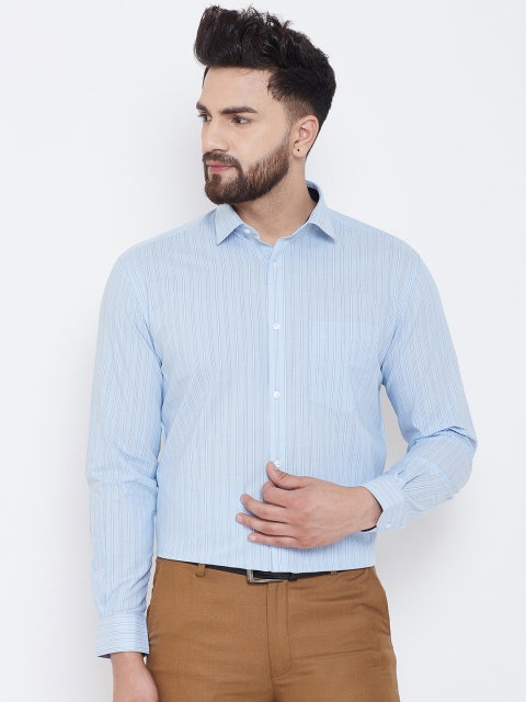 

Canary London Men Blue & White Regular Fit Striped Formal Shirt