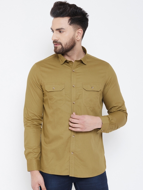 

Canary London Men Khaki Smart Slim Fit Solid Casual Shirt