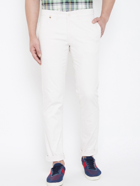 

Canary London Men White Smart Slim Fit Solid Regular Trousers