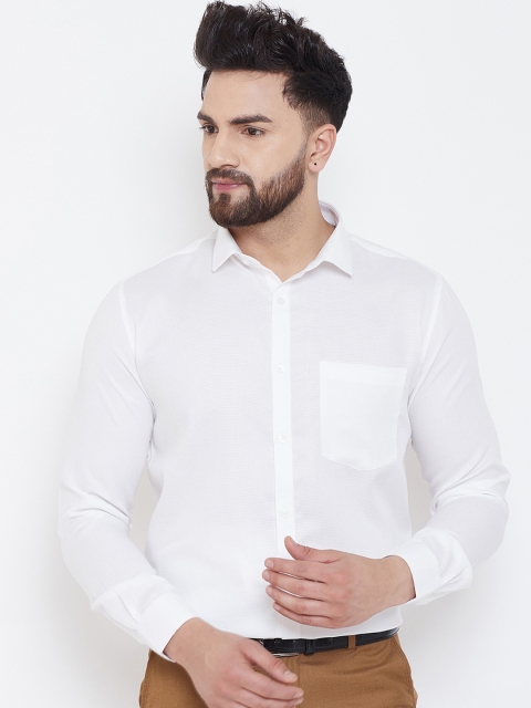 

Canary London Men White Smart Slim Fit Printed Formal Shirt