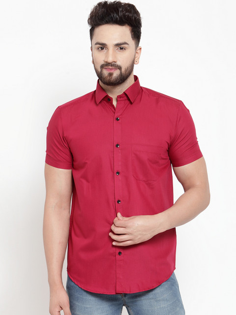 

JAINISH Men Maroon Classic Slim Fit Solid Casual Shirt