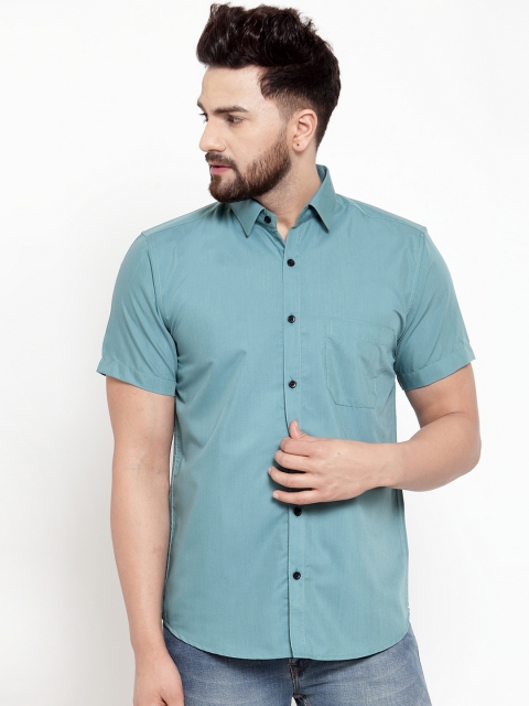 

JAINISH Men Sea Green Classic Slim Fit Solid Casual Shirt