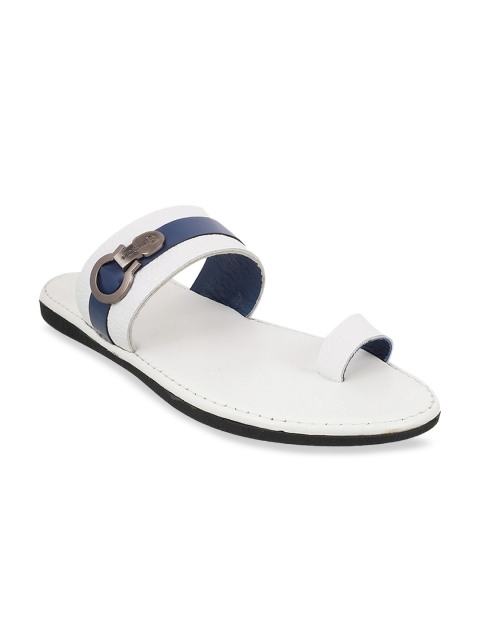 

Mochi Men White & Blue Colourblocked One Toe Flats