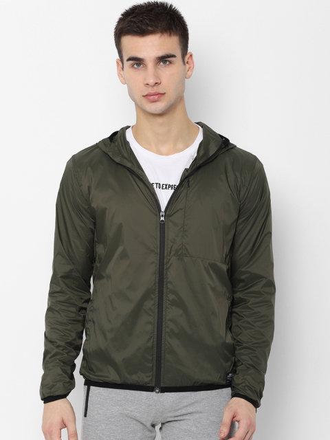

SKULT by Shahid Kapoor Men Olive Green Solid Sporty Hooded Jacket