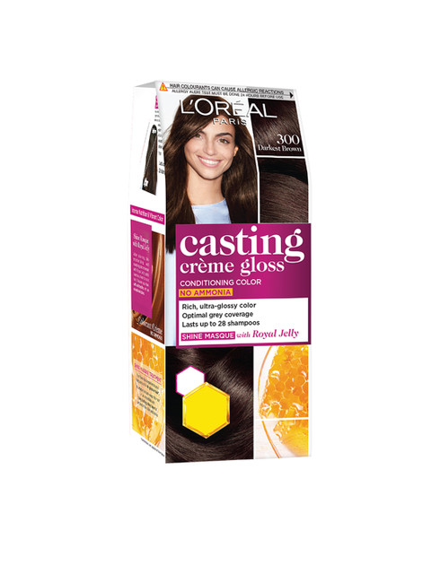 

LOreal Paris Casting Creme Gloss Conditioning Hair Colour - Darkest Brown 300, Coffee brown