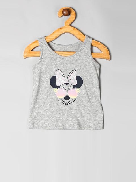 

GAP Girls Grey Minnie Mouse Printed Tank Pure Cotton Top
