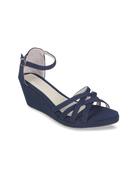 

Footilicious Women Navy Blue Solid Wedge Heels