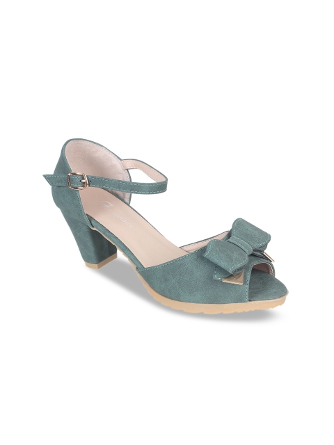 

Footilicious Women Green Solid Block Heels