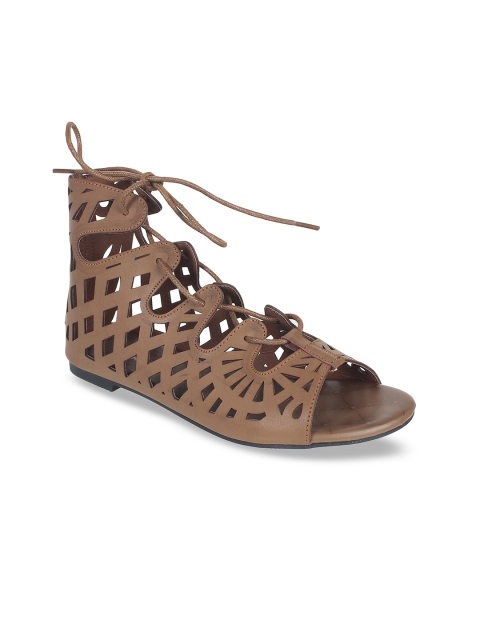 

Footilicious Women Brown Textured Gladiators