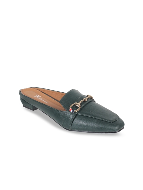 

Footilicious Women Green Embellished Mules