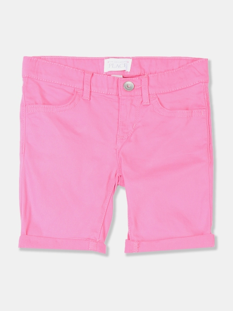 

The Childrens Place Girls Pink Solid Regular Fit Regular Shorts