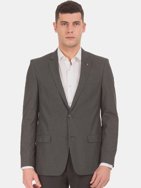 

Arrow Men Grey Solid Single-Breasted Formal Blazer