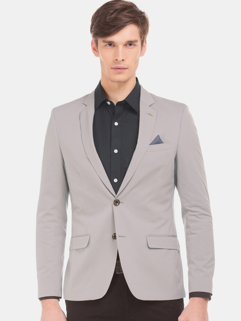 

Arrow Men Grey Solid Slim-Fit Single-Breasted Formal Blazer