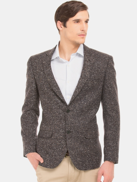 

Arrow Men Charcoal Grey Single-Breasted Formal Woollen Blazer