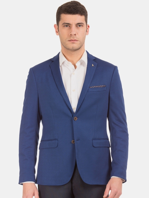 

Arrow Men Blue Solid Slim-Fit Single-Breasted Formal Blazer