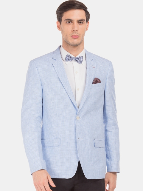

Arrow Men Blue Self-Design Single-Breasted Formal Blazer