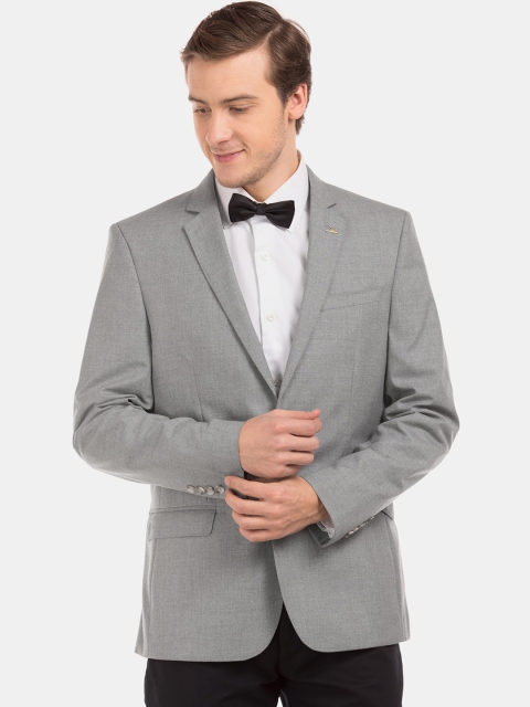 

Arrow Men Grey Solid Single-Breasted Formal Blazer