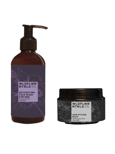 

Wildflower Naturals Men Detoxifying Face Wash with Activated Charcoal & Hair Styling Balm