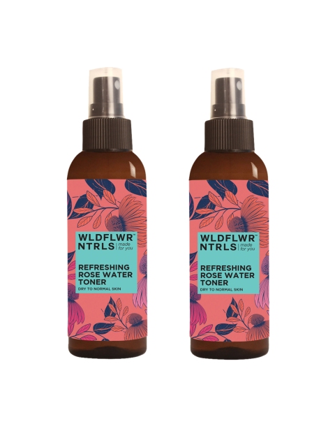

Wildflower Naturals Refreshing Rose Water Toner for Dry to Normal Skin Combo Pack 100 ml, Multi