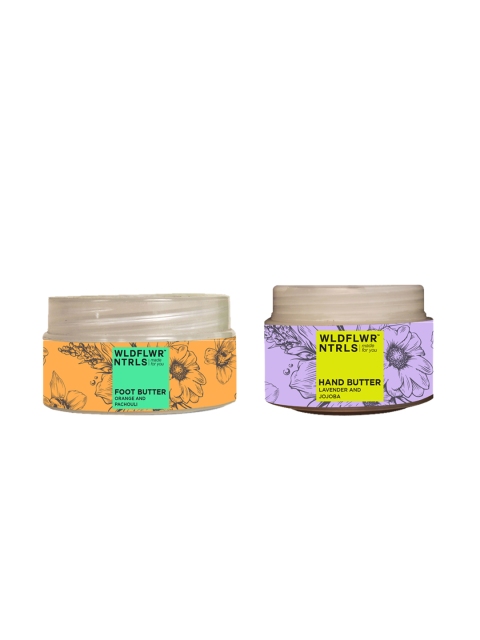 

Wildflower Naturals Set Of 2 Orange Foot Butter & Lavender Hand Butter Cream, Multi