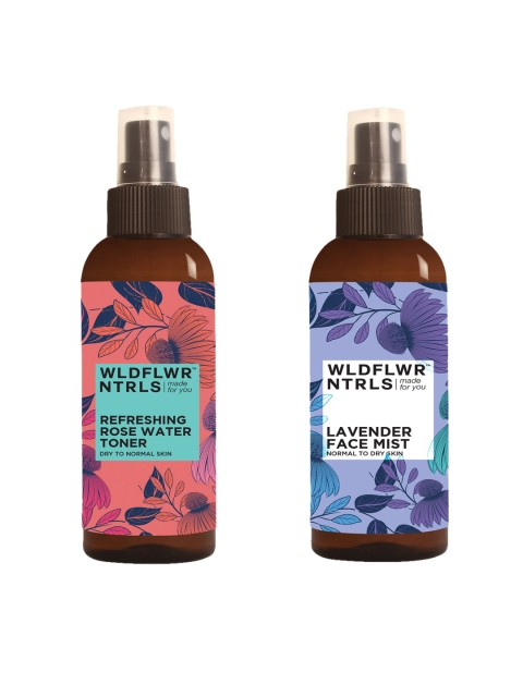 

Wildflower Naturals Unisex Set Of Rose Water Toner & Lavender Face Mist 200ml, Multi