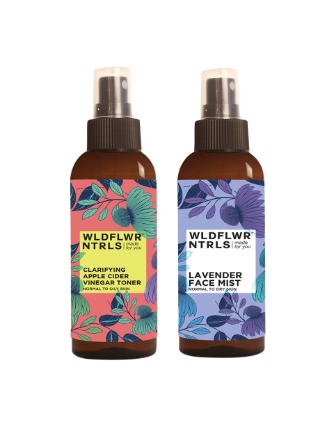 

Wildflower Naturals Unisex Set Of 2 Apple Cider Vinegar Toner & Lavender Face Mist 200 ml, Multi