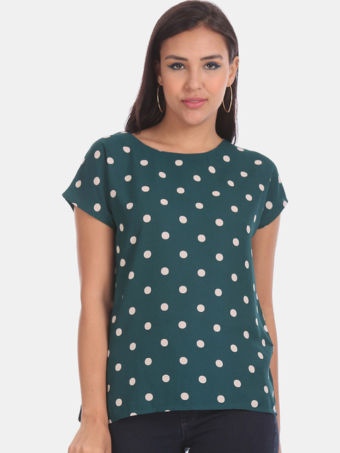 

ELLE Women Green Printed Top