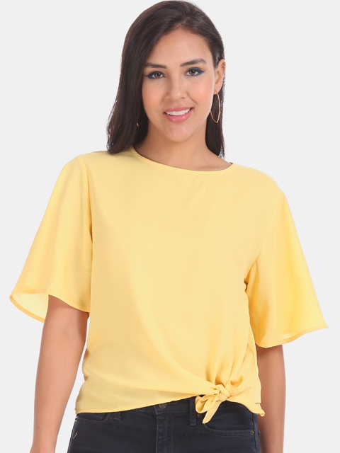 

ELLE Women Yellow Solid Top