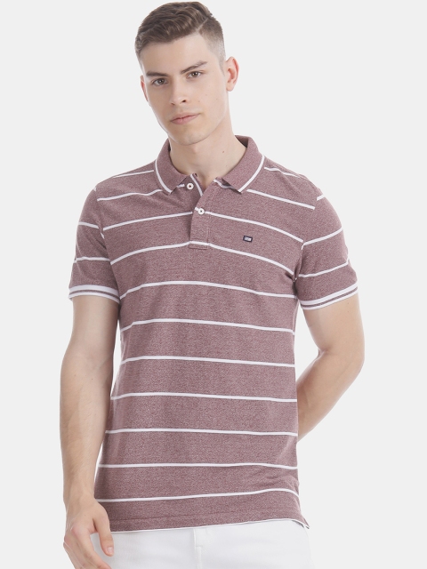 

Arrow Men Red Striped Polo Collar T-shirt