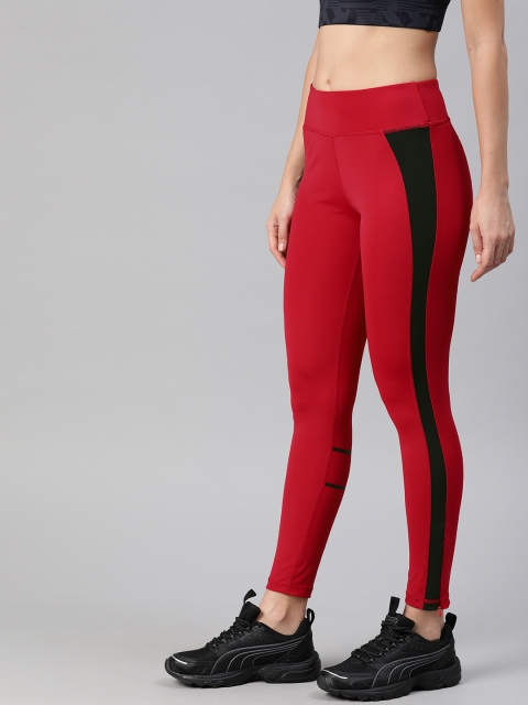 

HRX by Hrithik Roshan Women Red Solid Rapid Dry Antibacterial Training Tights