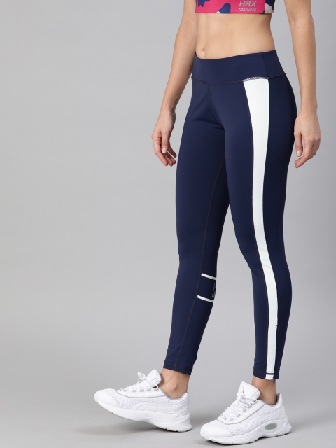 

HRX by Hrithik Roshan Women Navy Blue Solid Rapid Dry Antibacterial Training Tights