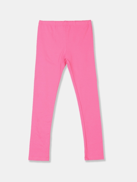 

The Childrens Place Girls Pink Solid Ankle-Length Leggings