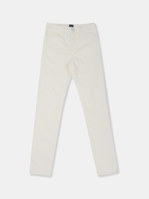 

GAP Girls White Solid High Rise Corduroy Jeggings