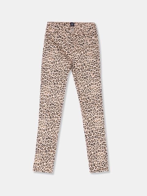 

GAP Girls Beige Leopard Print Stretch Jeggings