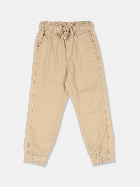 

Cherokee Boys Beige Solid Woven Joggers