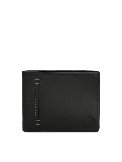 

STYLER KING Men Black Solid Genuine Leather Two Fold Wallet